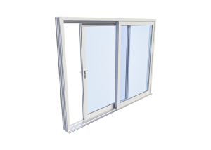 2-delige kunststof schuifpui