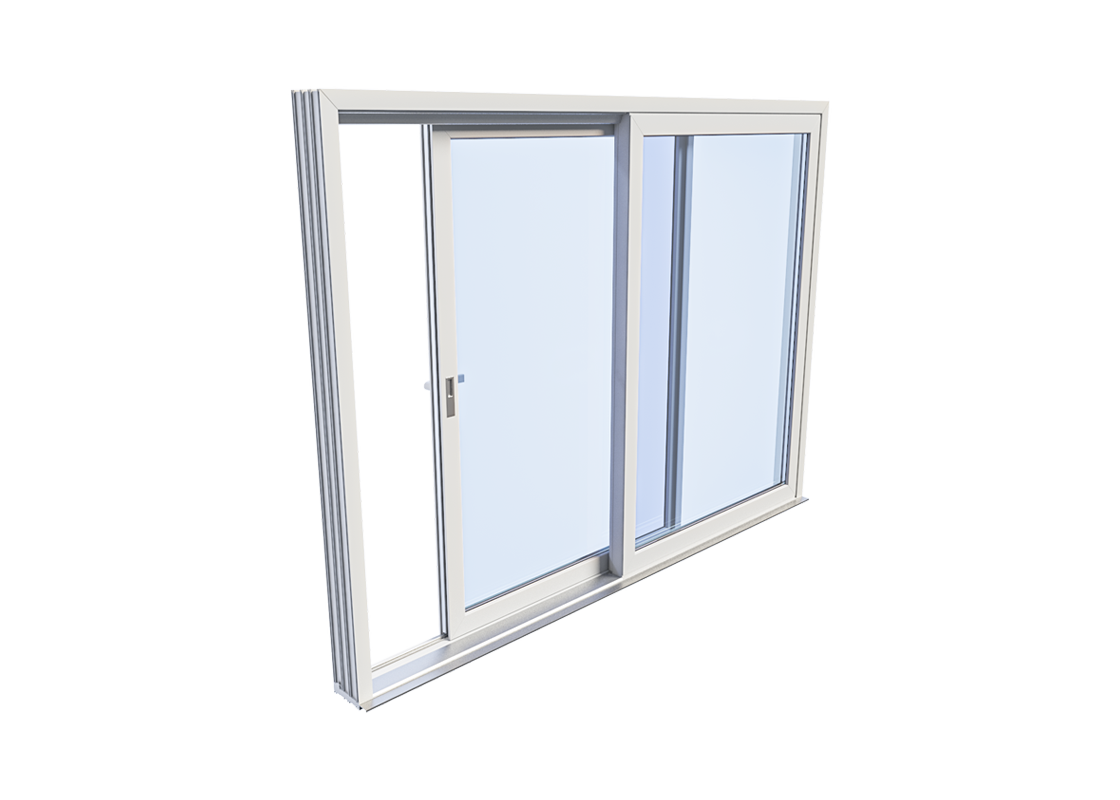 2-delige kunststof schuifpui