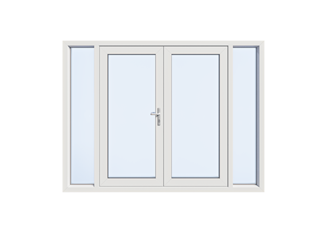 Kunststof tuindeuren 2 zijlichten