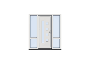 Kunststof voordeur 2 zijlichten