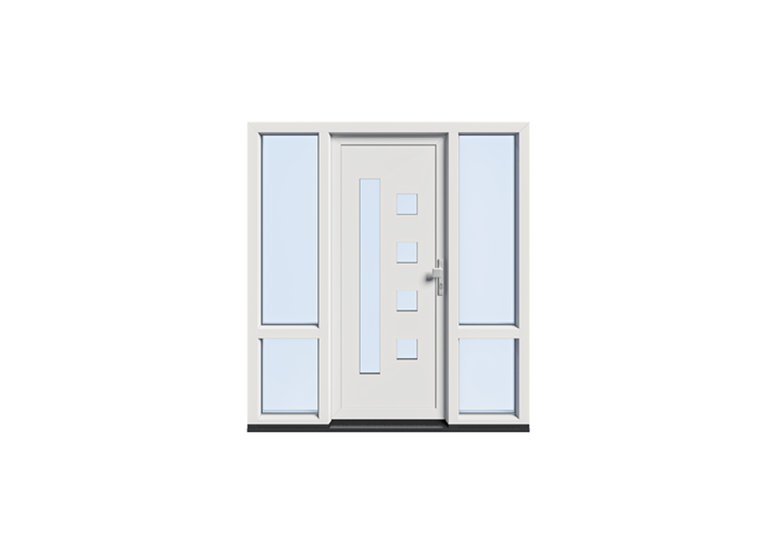 Kunststof voordeur 2 zijlichten